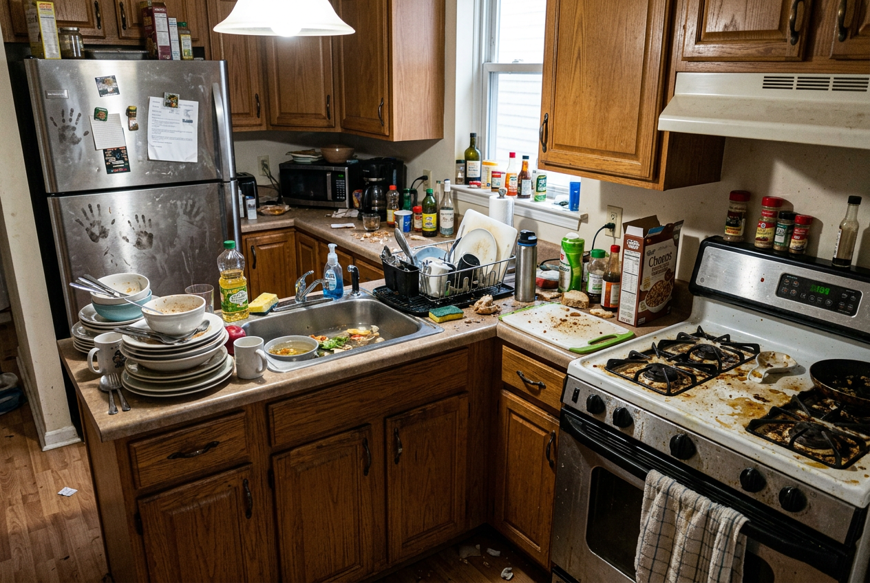 Kitchen deep clean before cleaning