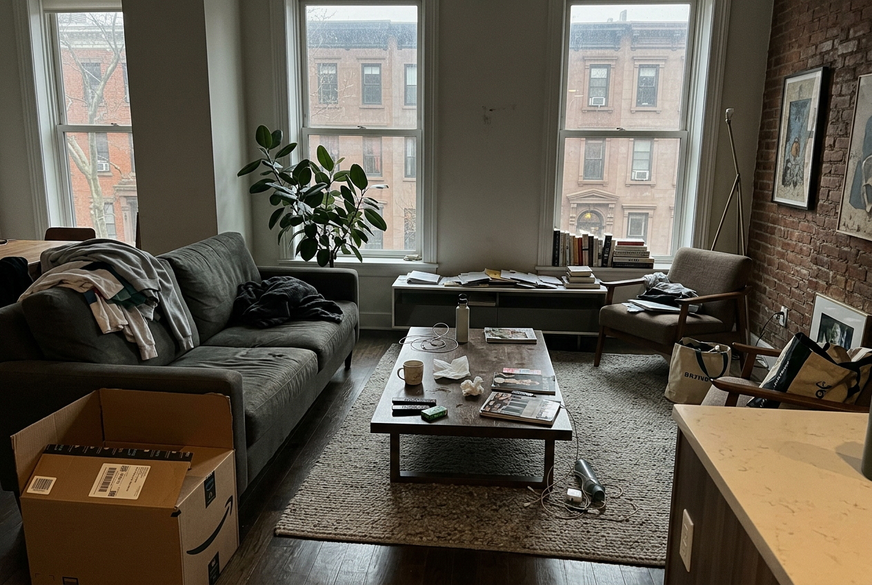 Living room deep clean before cleaning